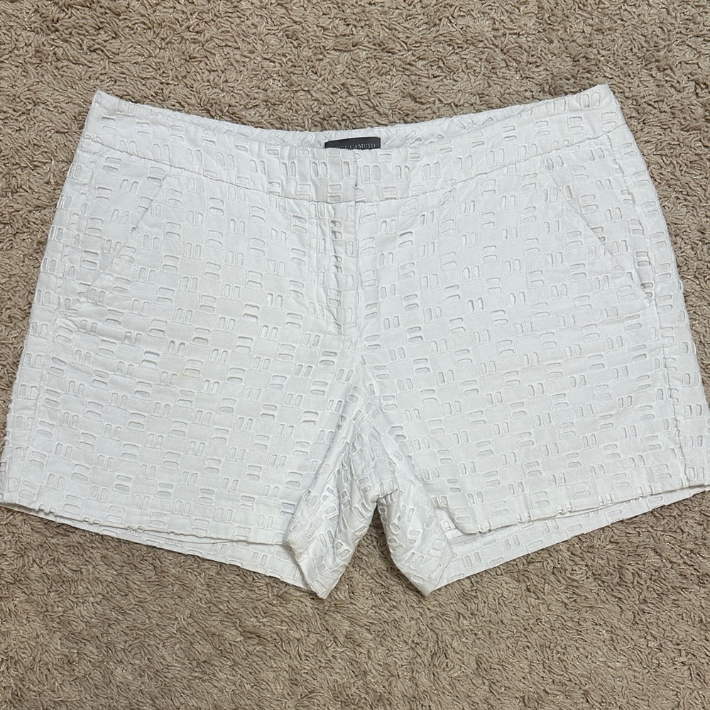 Vince Camuto Open Eyelet White Shorts